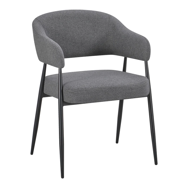 Armchair Filonda pakoworld anthracite fabric with black metal leg 47x58x79cm