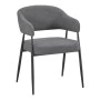 Armchair Filonda pakoworld anthracite fabric with black metal leg 47x58x79cm