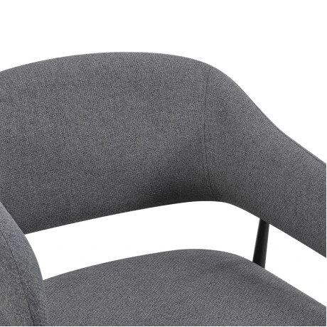 Armchair Filonda pakoworld anthracite fabric with black metal leg 47x58x79cm
