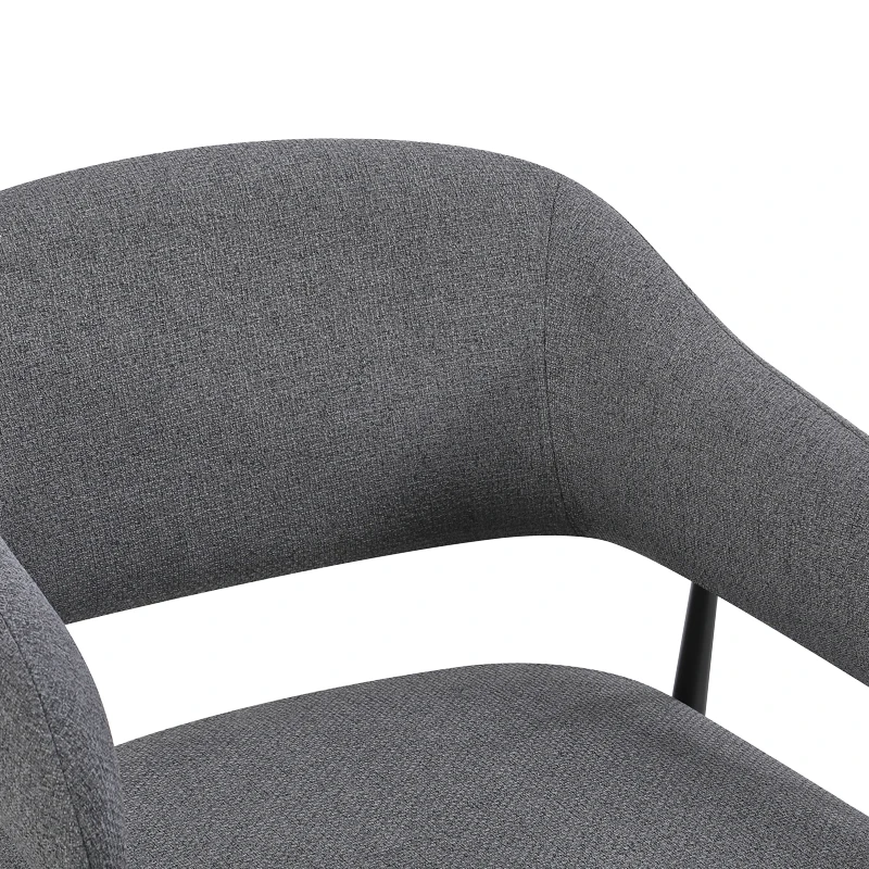 Armchair Filonda pakoworld anthracite fabric with black metal leg 47x58x79cm