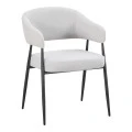Armchair Filonda pakoworld grey fabric with black metal leg 47x58x79cm