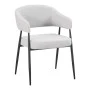 Armchair Filonda pakoworld grey fabric with black metal leg 47x58x79cm