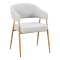 Armchair Filonda pakoworld grey fabric with metal natural color leg 47x58x79cm