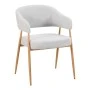 Armchair Filonda pakoworld grey fabric with metal natural color leg 47x58x79cm