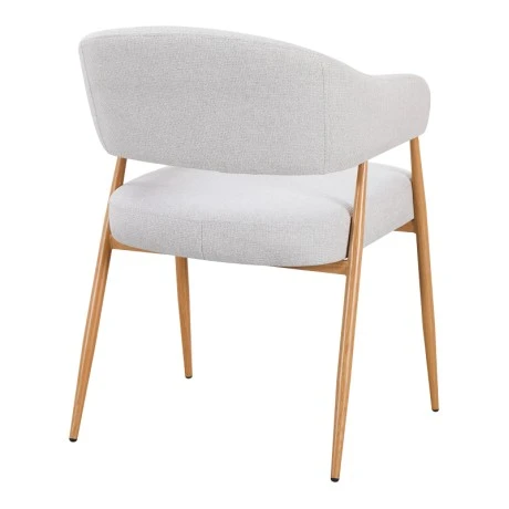 Armchair Filonda pakoworld grey fabric with metal natural color leg 47x58x79cm