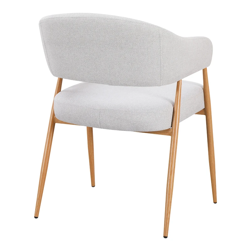 Armchair Filonda pakoworld grey fabric with metal natural color leg 47x58x79cm