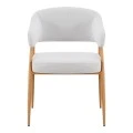 Armchair Filonda pakoworld grey fabric with metal natural color leg 47x58x79cm