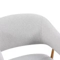 Armchair Filonda pakoworld grey fabric with metal natural color leg 47x58x79cm