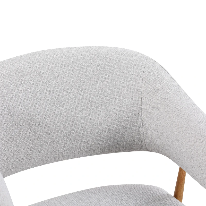Armchair Filonda pakoworld grey fabric with metal natural color leg 47x58x79cm