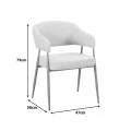 Armchair Filonda pakoworld grey fabric with metal natural color leg 47x58x79cm