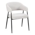 Armchair Filonda pakoworld ivory fabric with black metal leg 47x58x79cm