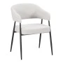 Armchair Filonda pakoworld ivory fabric with black metal leg 47x58x79cm