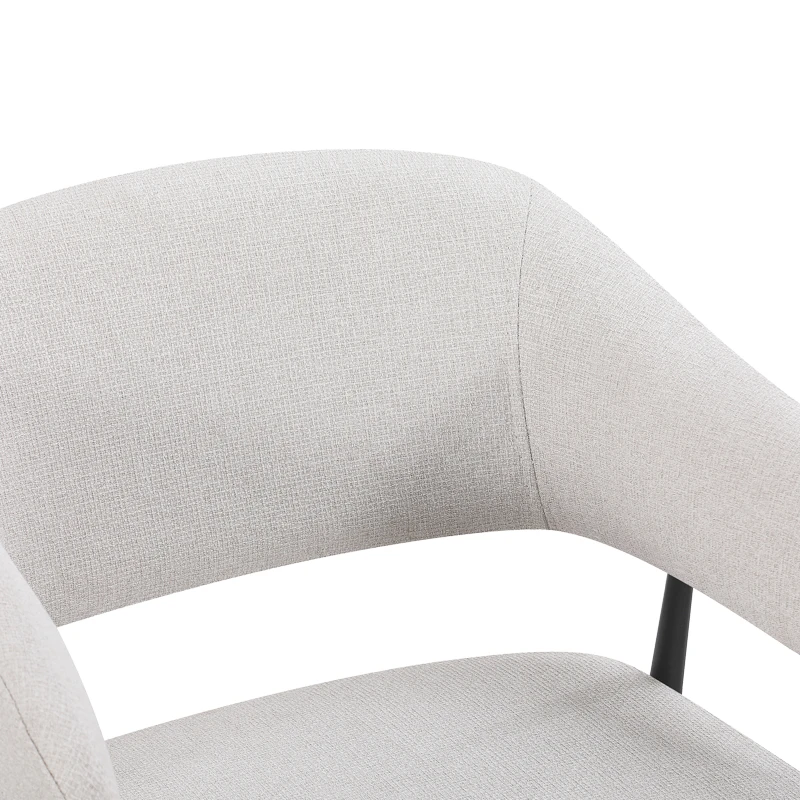 Armchair Filonda pakoworld ivory fabric with black metal leg 47x58x79cm