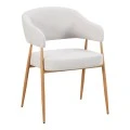 Armchair Filonda pakoworld ivory fabric with metal natural color leg 47x58x79cm