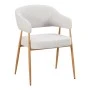 Armchair Filonda pakoworld ivory fabric with metal natural color leg 47x58x79cm