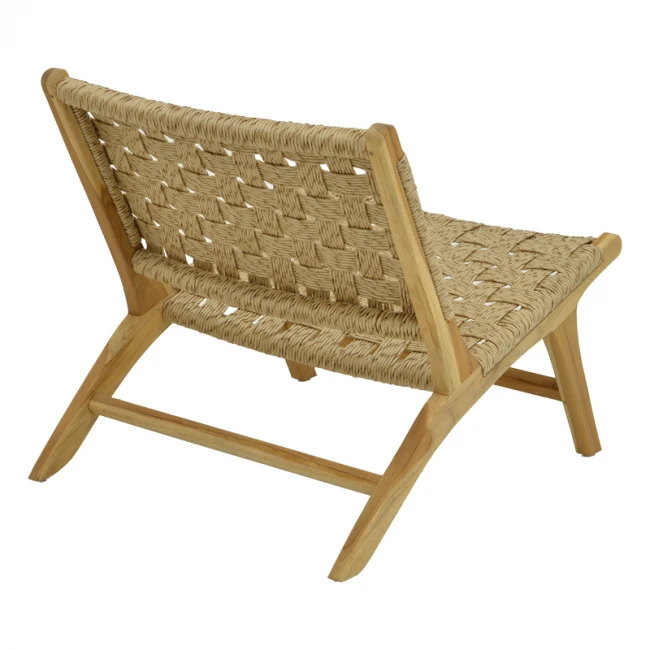 Foldere pakoworld armchair natural teak wood pe rope 65x78x68cm