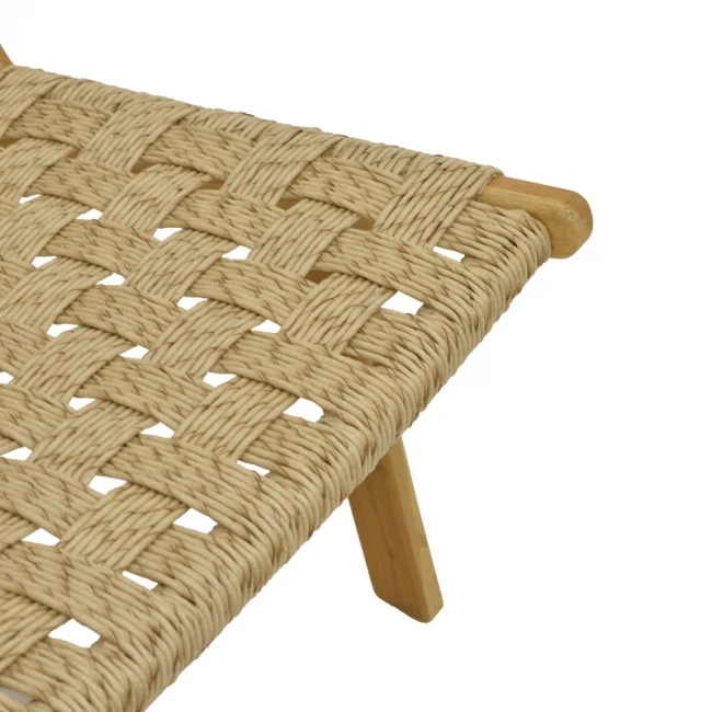 Foldere pakoworld armchair natural teak wood pe rope 65x78x68cm