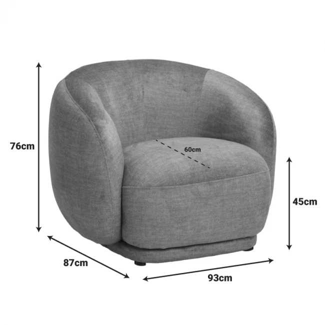 Πολυθρόνα Freya pakoworld ύφασμα σε λαδί απόχρωση 93x87x76εκ