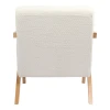Armchair Garifa pakoworld white fabric and legs in natural color 79x75x75cm