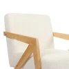 Armchair Garifa pakoworld white fabric and legs in natural color 79x75x75cm