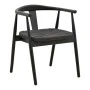 Gernine armchair pakoworld black solid beech wood with rope 56x49x73cm