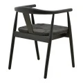 Gernine armchair pakoworld black solid beech wood with rope 56x49x73cm