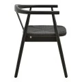 Gernine armchair pakoworld black solid beech wood with rope 56x49x73cm