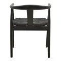 Gernine armchair pakoworld black solid beech wood with rope 56x49x73cm