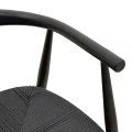 Gernine armchair pakoworld black solid beech wood with rope 56x49x73cm