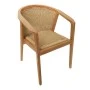 Πολυθρόνα Granny pakoworld teak wood και συνθετικό σχοινί σε φυσική απόχρωση 60x60x82εκ