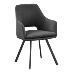 Initiate armchair pakoworld anthracite fabric-black metal leg 56x58x85cm Initiate armchair pakoworld anthracite fabric-black metal leg 56x58x85cm