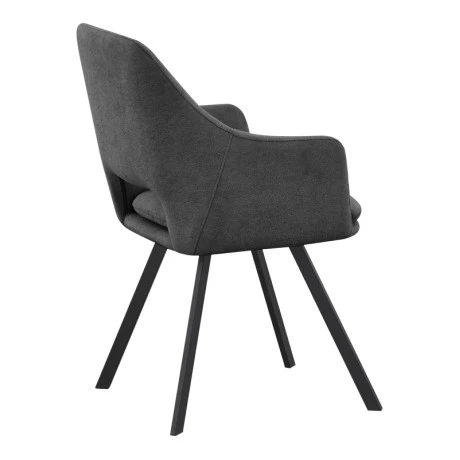 Initiate armchair pakoworld anthracite fabric-black metal leg 56x58x85cm