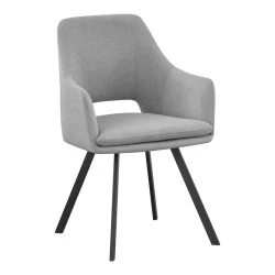 Initiate armchair pakoworld grey fabric-black metal leg 56x58x85cm Initiate armchair pakoworld grey fabric-black metal leg 56x58x85cm