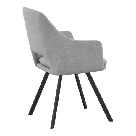 Initiate armchair pakoworld grey fabric-black metal leg 56x58x85cm