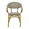 Αrmchair Isaia pakoworld natural aluminum-textilene grey 57x57x83cm