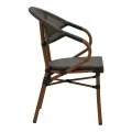 Armchair Isaia pakoworld dark brown aluminum-textilene black 57x57x83cm
