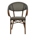 Armchair Isaia pakoworld dark brown aluminum-textilene black 57x57x83cm