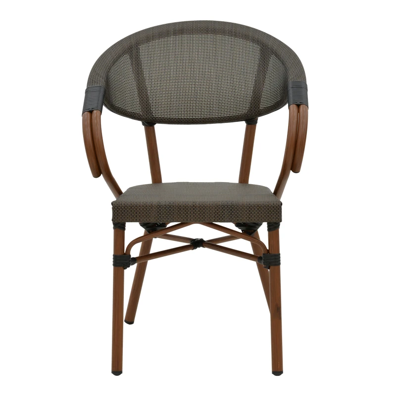 Armchair Isaia pakoworld dark brown aluminum-textilene black 57x57x83cm