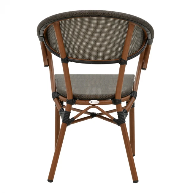 Armchair Isaia pakoworld dark brown aluminum-textilene black 57x57x83cm
