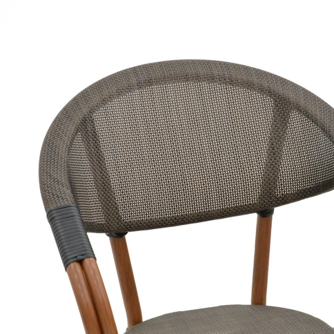 Armchair Isaia pakoworld dark brown aluminum-textilene black 57x57x83cm