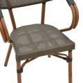 Armchair Isaia pakoworld dark brown aluminum-textilene black 57x57x83cm
