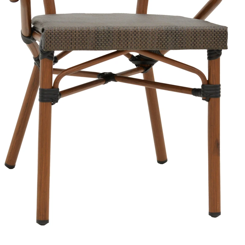 Armchair Isaia pakoworld dark brown aluminum-textilene black 57x57x83cm