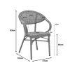 Armchair Isaia pakoworld black aluminum-textilene black 57x57x83cm