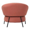 Armchair Jennie pakoworld terracota fabric with black metal legs 84x84x71.5cm
