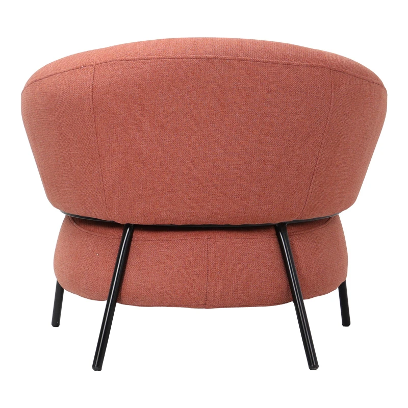 Armchair Jennie pakoworld terracota fabric with black metal legs 84x84x71.5cm