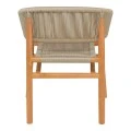Kajone armchair pakoworld teak wood skeleton in natural shade and cream pe rope 62x55x75cm
