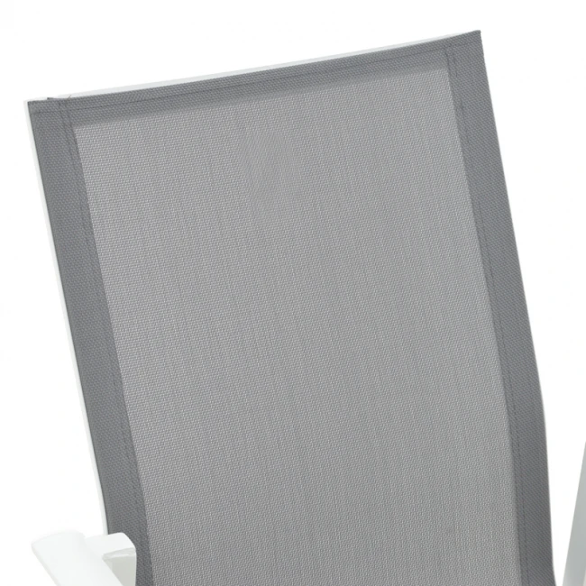 Garden armchair Dashiell  pakoworld metal white textilene light grey 71x58x94cm