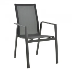 Garden armchair Dashiell pakoworld metal black textilene black 57x71x93cm Garden armchair Dashiell pakoworld metal black textilene black 57x71x93cm