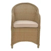 Garden armchair Hadrian pakoworld rattan brown-textilene beige 57x70x85cm