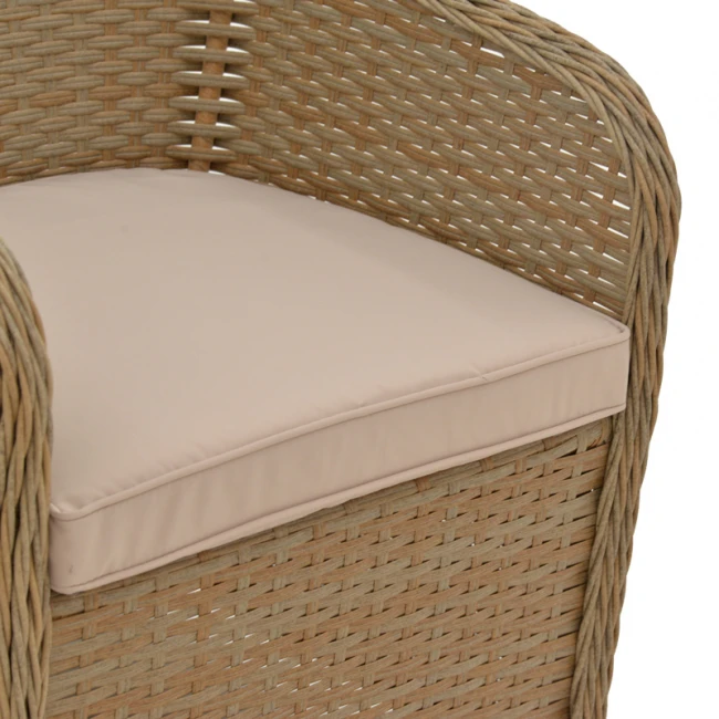 Garden armchair Hadrian pakoworld rattan brown-textilene beige 57x70x85cm